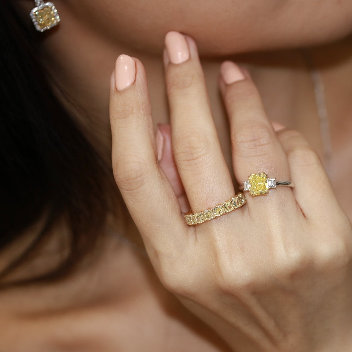 Fancy Vivid Yellow Diamond Ring - Benny's Gems Creations