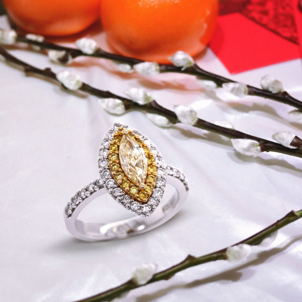 Marquise Yellow Diamond Ring - Benny's Gems Creations