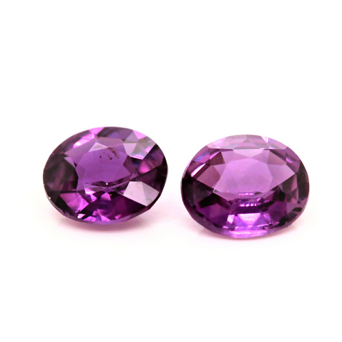 1.38cts unheated violet sapphire pair