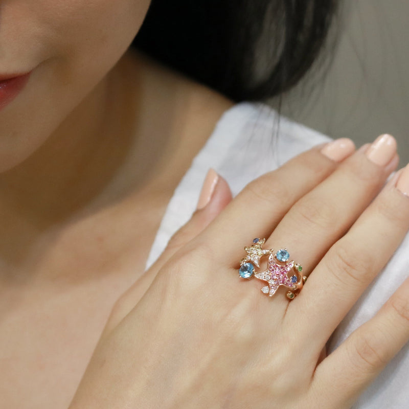 precious starfish sapphire ring