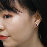 ruby diamond fantasy earring modeled